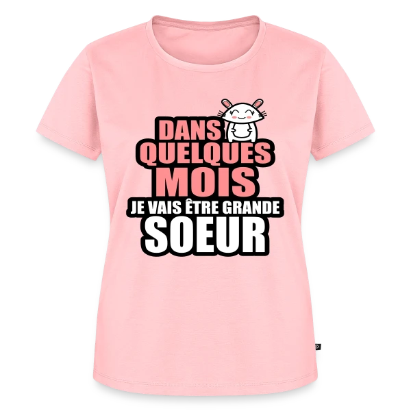 Maquette de T-shirt Premium bio Femme « Future Grande-Sœur : L'Annonce Tendre » à personnaliser