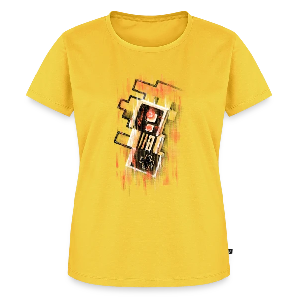 Maquette de T-shirt Premium bio Femme « Manette Rétro Floue NES » à personnaliser