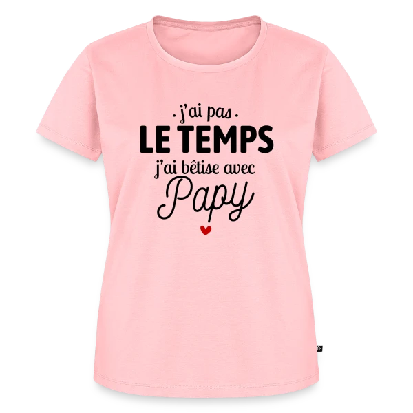 Maquette de T-shirt Premium bio Femme « J'ai Bêtise avec Papy ! » à personnaliser