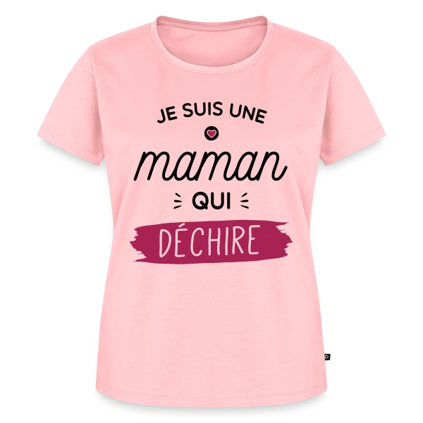 Maquette de T-shirt Premium bio Femme « Maman au Top qui Déchire ! » à personnaliser