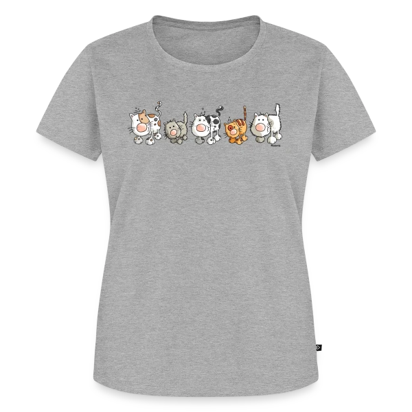Maquette de T-shirt Premium bio Femme « Chats Amusants - Les Félins Rigolos » à personnaliser