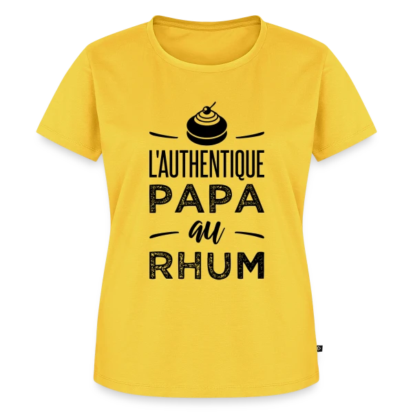 Maquette de T-shirt Femme Bio - L'Authentique Papa au Rhum à personnaliser