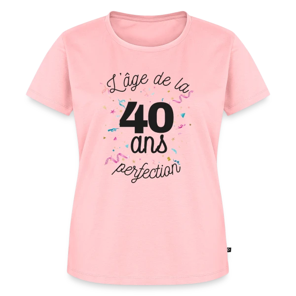 Maquette de T-shirt Premium bio Femme « 40 Ans : L'Âge de la Perfection » à personnaliser