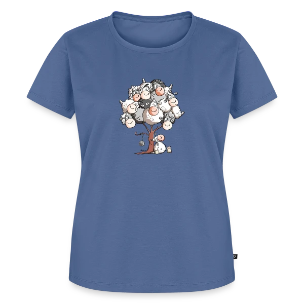 Maquette de T-shirt Premium bio Femme « Petit Mouton Laineux Câlin » à personnaliser