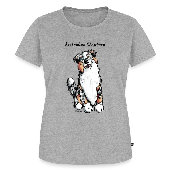 Maquette de T-shirt Premium bio Femme « Berger Australien Amusant » à personnaliser