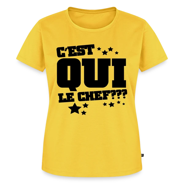 Maquette de T-shirt Premium bio Femme « Le Chef, C'est Moi ! Humour et Autorité » à personnaliser
