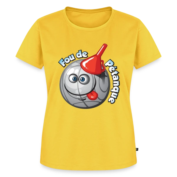 Maquette de T-shirt Premium bio Femme « Passion Pétanque » à personnaliser