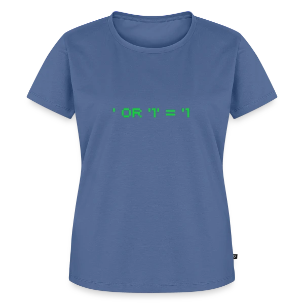 Maquette de T-shirt Premium bio Femme « Hacker Pentest SQL Injection - Cybersécurité » à personnaliser