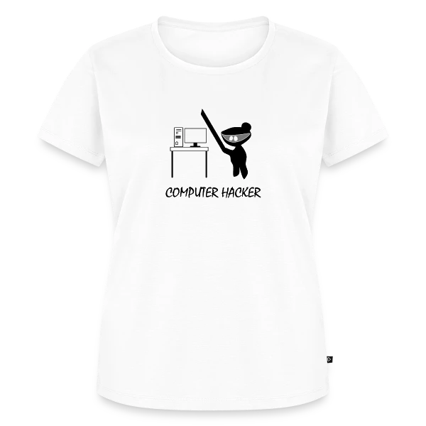 Maquette de T-shirt Premium bio Femme « Codeur Ninja | Humour Hacker » à personnaliser