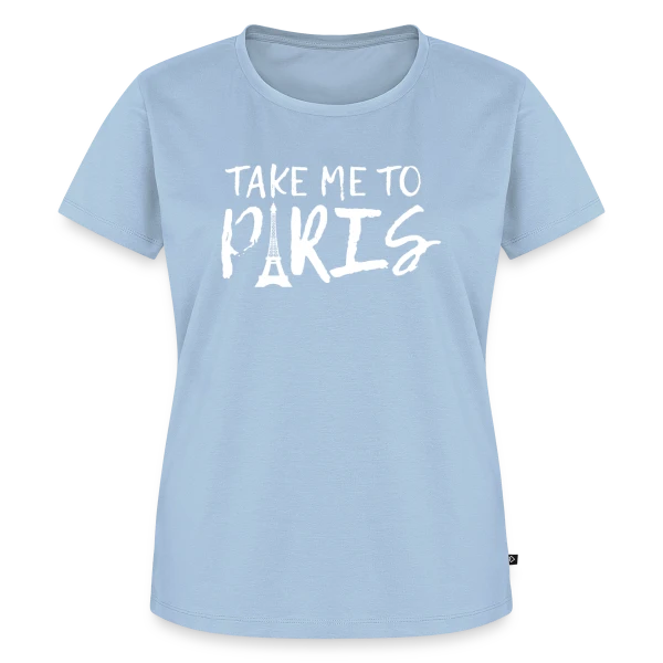 Maquette de T-shirt Premium bio Femme « Paris Minimaliste Blanc » à personnaliser