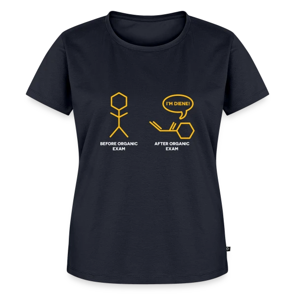 Maquette de T-shirt Premium bio Femme « Blague Chimie Diène » à personnaliser