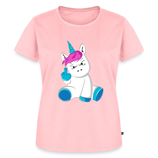 Maquette de T-shirt Premium bio Femme « Licorne Furieuse Doigt d'Honneur » à personnaliser