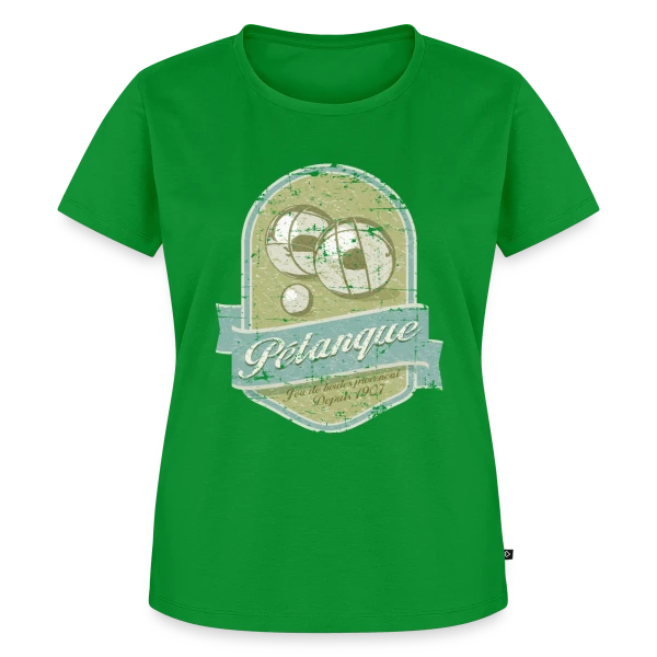 Maquette de T-shirt Premium bio Femme « Pétanque Rétro Chic » à personnaliser