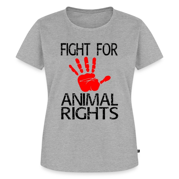 Maquette de T-shirt Premium bio Femme « Défense Droits Animaux » à personnaliser
