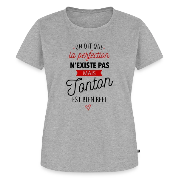 Maquette de T-shirt Premium bio Femme « Tonton 'La Perfection est Réelle !' » à personnaliser