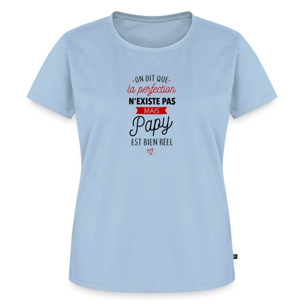 Maquette de T-shirt Premium bio Femme « Papy Parfait : La Perfection Faite Homme » à personnaliser
