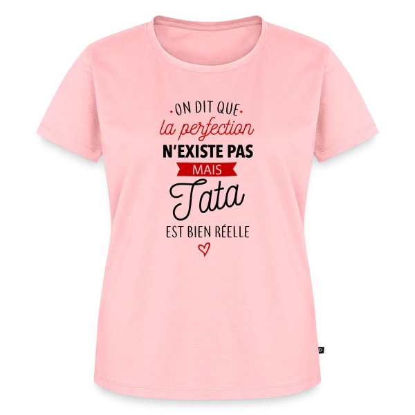 Maquette de T-shirt Premium bio Femme « Ma Tata, la Perfection existe » à personnaliser