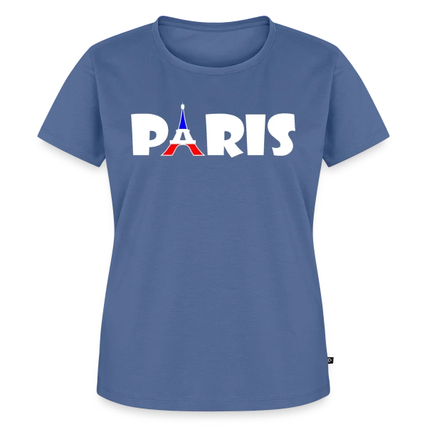 Maquette de T-shirt Premium bio Femme « Tour Eiffel Minimaliste Tricolore » à personnaliser