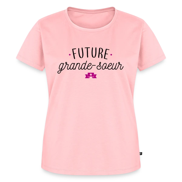 Maquette de T-shirt Premium bio Femme « Future Grande Sœur : Annonce Originale & Cadeau Mignon » à personnaliser