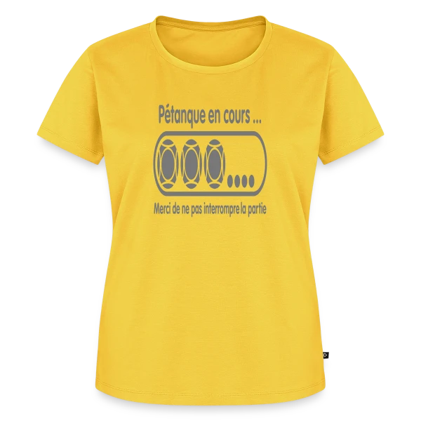 Maquette de T-shirt Premium bio Femme « Pétanque en Cours : Ne Dérangez Pas ! » à personnaliser