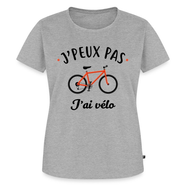 Maquette de T-shirt Premium bio Femme « J'peux Pas J'ai Vélo » à personnaliser