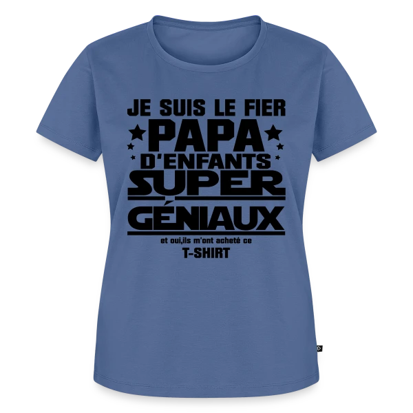 Maquette de T-shirt Premium bio Femme « Fier Papa d'Enfants Géniaux » à personnaliser