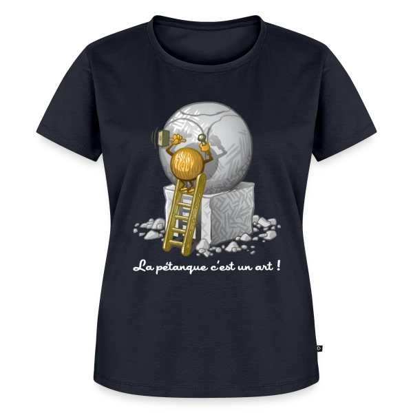 Maquette de T-shirt Premium bio Femme « L'Art de la Pétanque : Quand le Sport Rencontre le Style » à personnaliser
