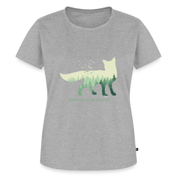 Maquette de T-shirt Premium bio Femme « Renard Forêt Mystique » à personnaliser