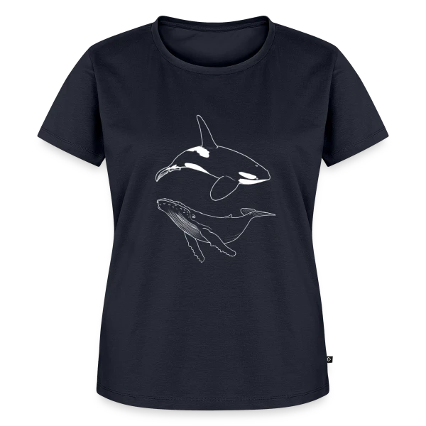 Maquette de T-shirt Premium bio Femme « Vagues de l'Océan » à personnaliser