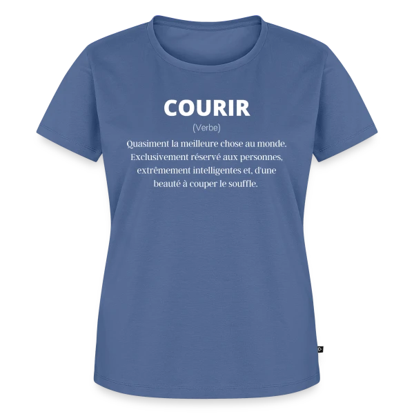 Maquette de T-shirt Premium bio Femme « Courir Définition : Run, Running, Sport & Humour » à personnaliser