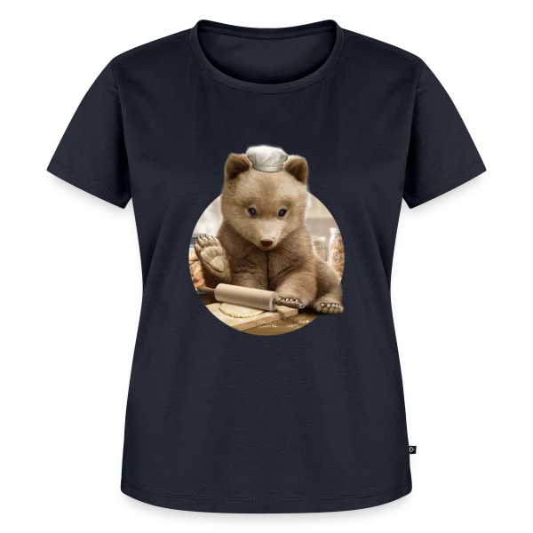 Maquette de T-shirt Premium bio Femme « Ourson Chef » à personnaliser