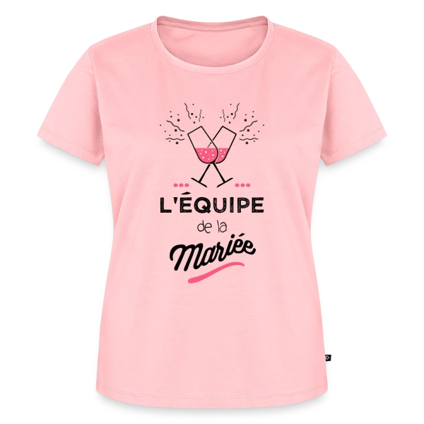Maquette de T-shirt Premium bio Femme « "Équipe de la Mariée" | EVJF » à personnaliser