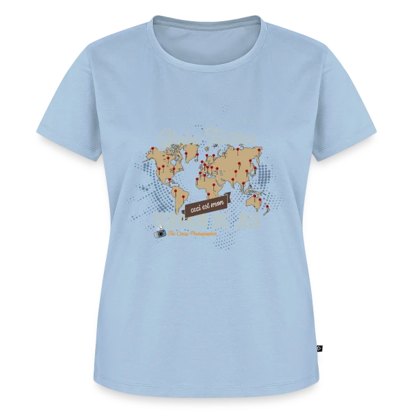 Maquette de T-shirt Premium bio Femme « Photographe Globe-Trotter » à personnaliser