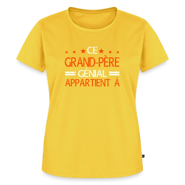Maquette de T-shirt Premium bio Femme « Ce Grand-Père Génial Appartient à... - Cadeau Personnalisé » à personnaliser