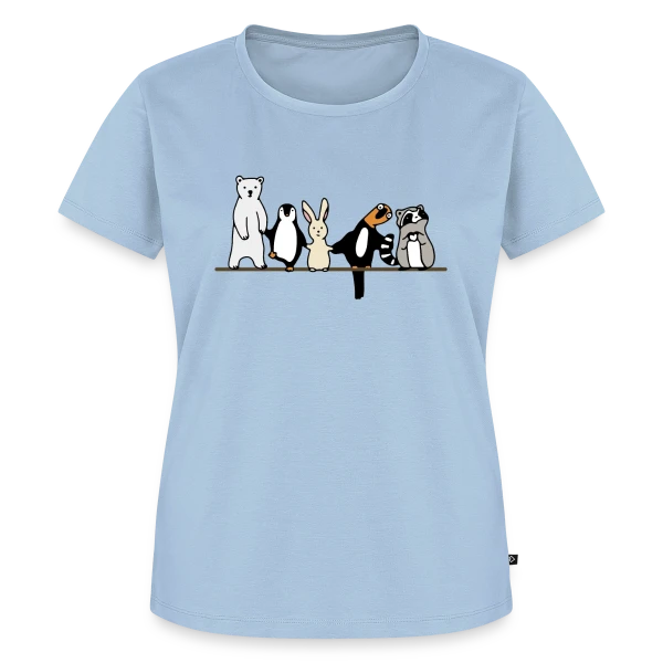 Maquette de T-shirt Premium bio Femme « Animaux Mignons Amis » à personnaliser