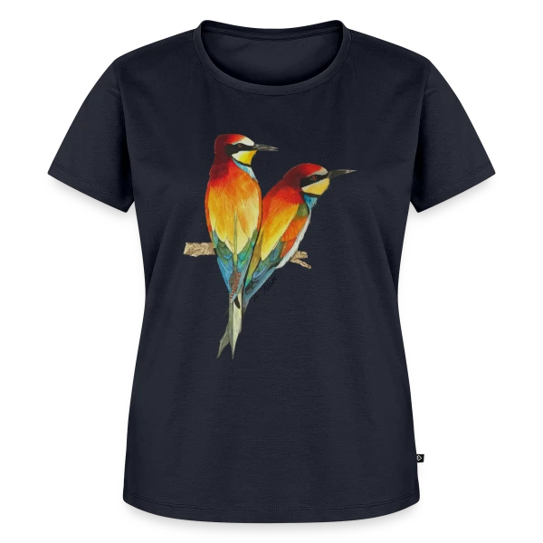 Maquette de T-shirt Premium bio Femme « Guêpiers d'Europe Colorés » à personnaliser