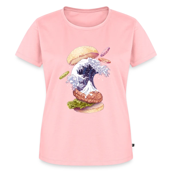 Maquette de T-shirt Premium bio Femme « La Vague Gourmande de Kanagawa » à personnaliser