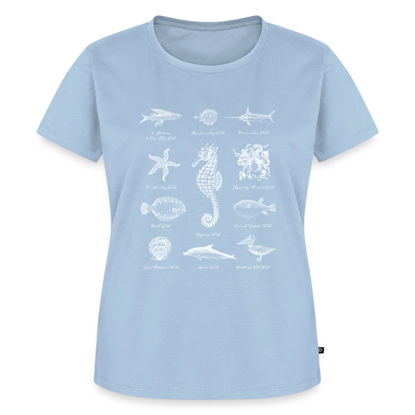 Maquette de T-shirt Premium bio Femme « Créatures Marines Océan » à personnaliser