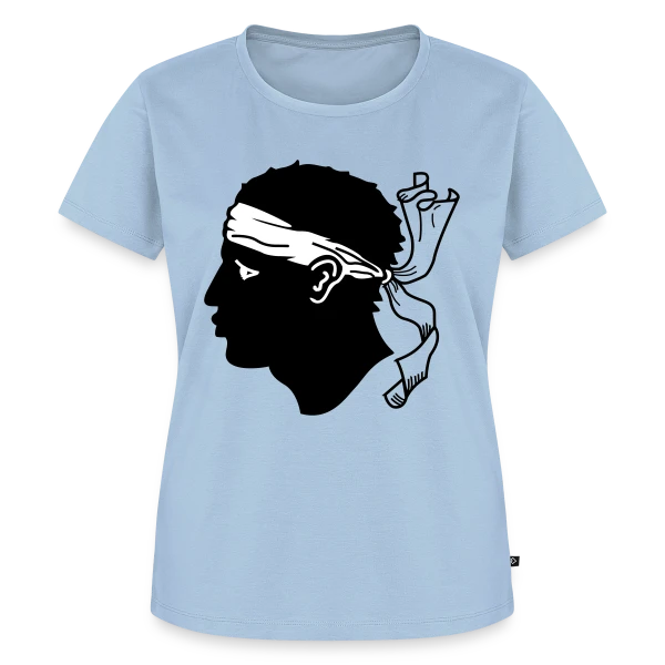Maquette de T-shirt Premium bio Femme « Tête de Maure Corse Authentique » à personnaliser