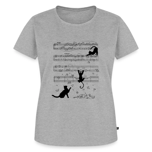 Maquette de T-shirt Premium bio Femme « Chats Musiciens Partitions » à personnaliser