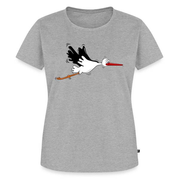 Maquette de T-shirt Premium bio Femme « Cigogne d'Alsace Animal Emblématique » à personnaliser