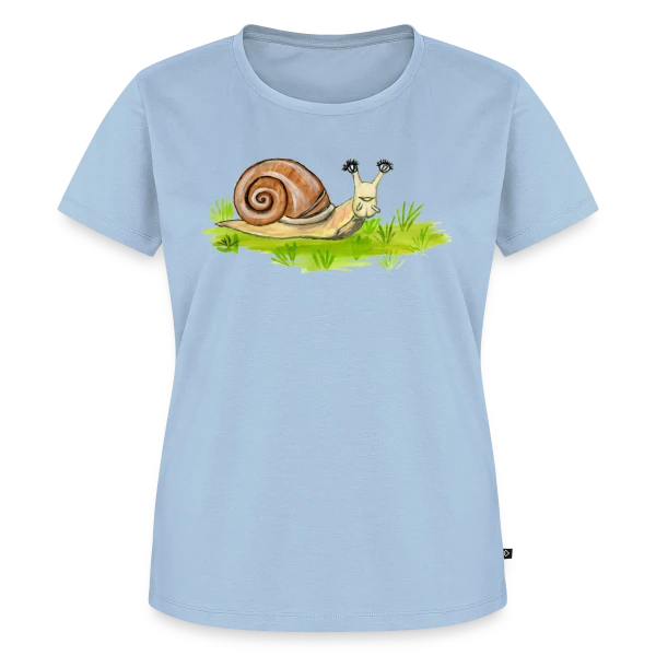 Maquette de T-shirt Premium bio Femme « Escargot Rigolo Cils Fous » à personnaliser