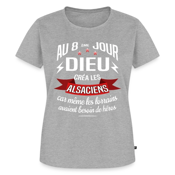 Maquette de T-shirt Premium bio Femme « Fierté Alsacienne Étoilée » à personnaliser