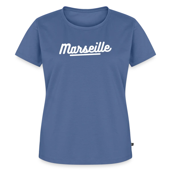 Maquette de T-shirt Premium bio Femme « Marseille Design Épuré » à personnaliser