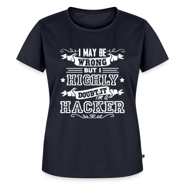 Maquette de T-shirt Premium bio Femme « Je Suis un Hacker » à personnaliser