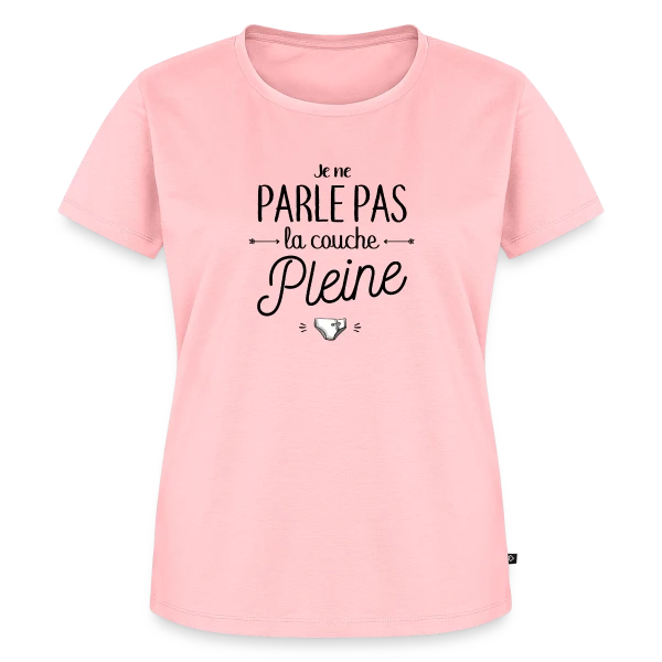 Maquette de T-shirt Premium bio Femme « Je Ne Parle Pas La Couche Pleine » à personnaliser