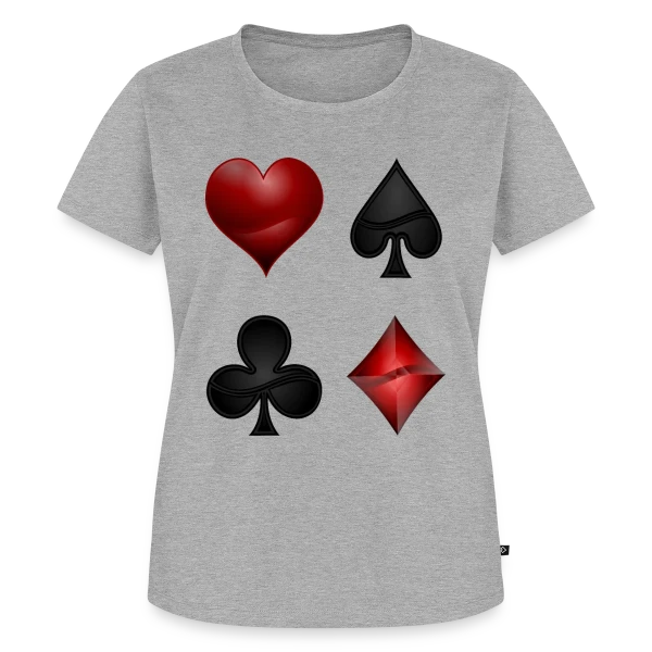 Maquette de T-shirt Premium bio Femme « Symboles de Poker Élégants » à personnaliser