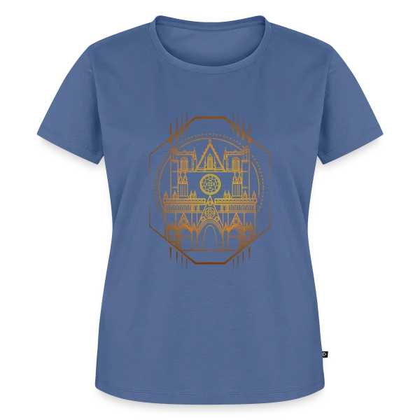 Maquette de T-shirt Premium bio Femme « Cathédrale Lyon Géométrique » à personnaliser