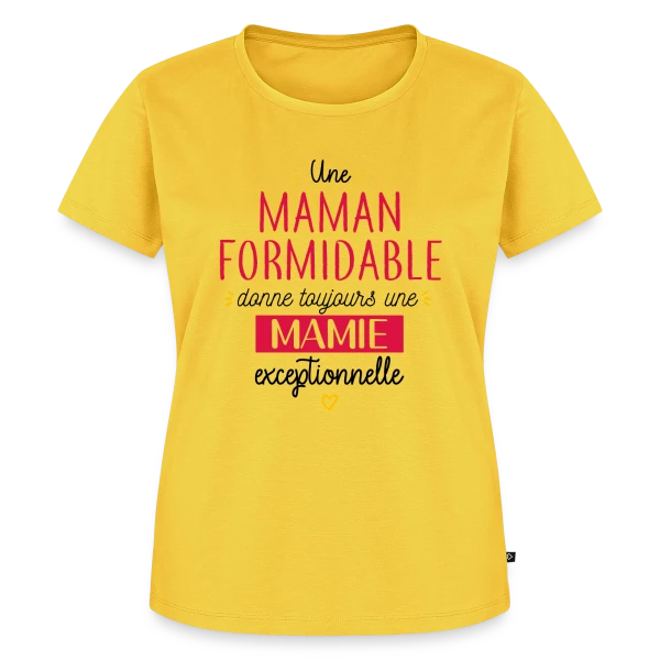 Maquette de T-shirt Premium bio Femme « Mamie Exceptionnelle » à personnaliser
