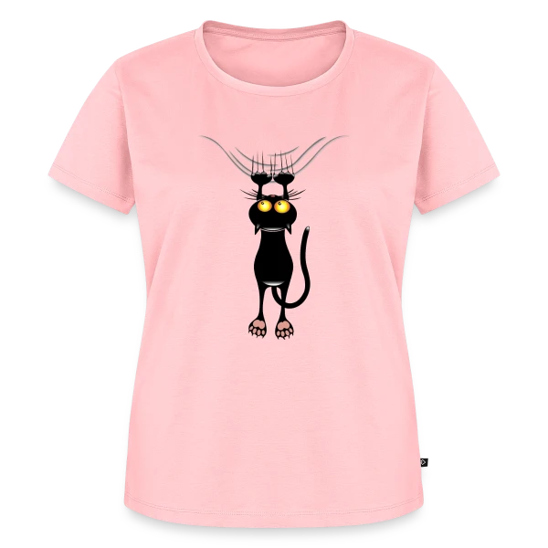 Maquette de T-shirt Premium bio Femme « Chat Griffeur Amusant » à personnaliser